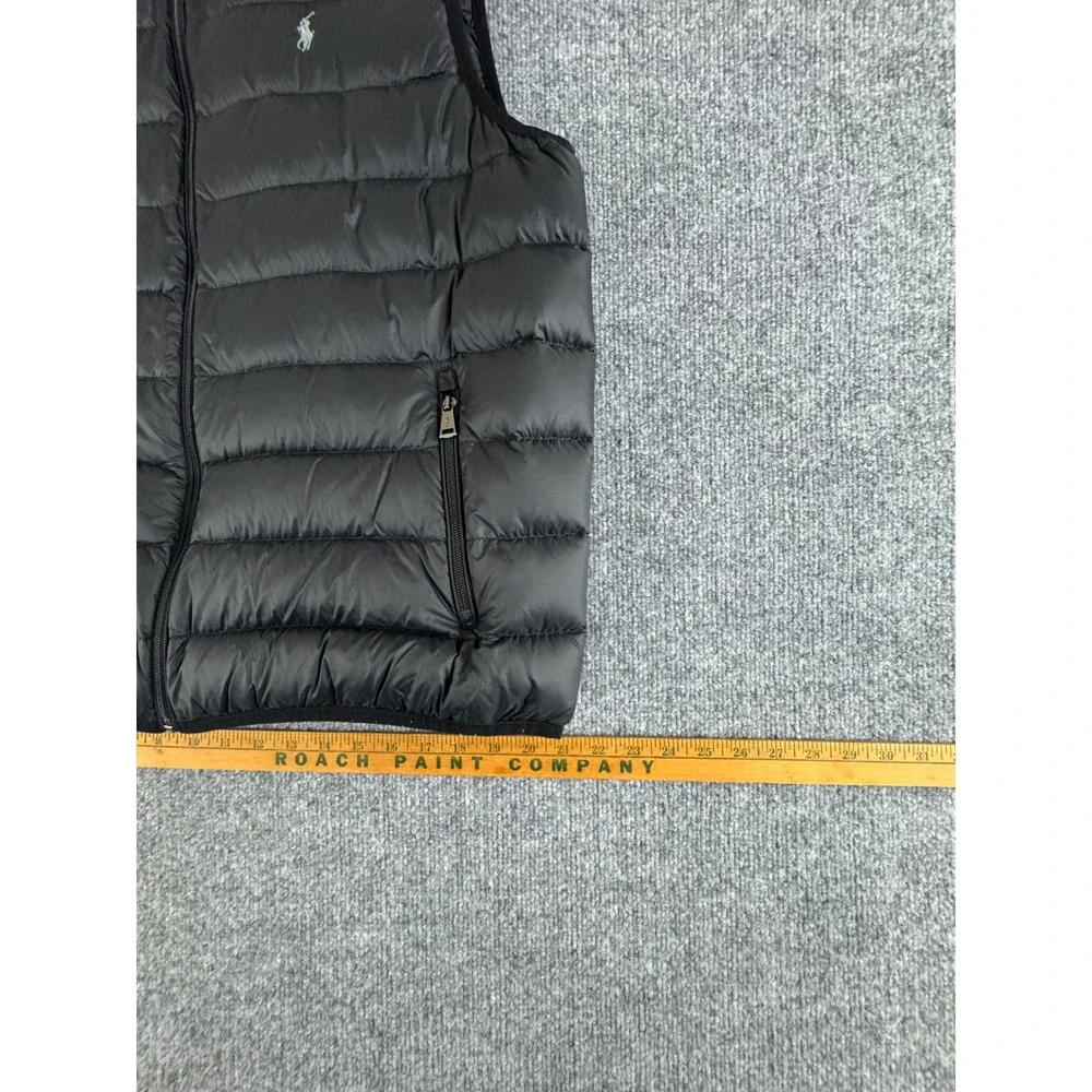 POLO RALPH LAUREN Mens Puffer Vest Black Full Zip‎ Logo Embroidered XL